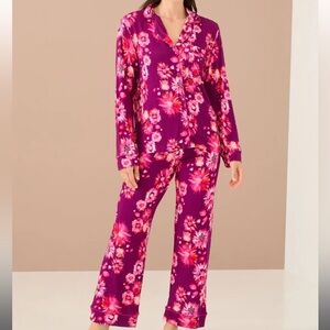 Alivia Sofia Print Crop Pajamas In Grace's Garden Berry M